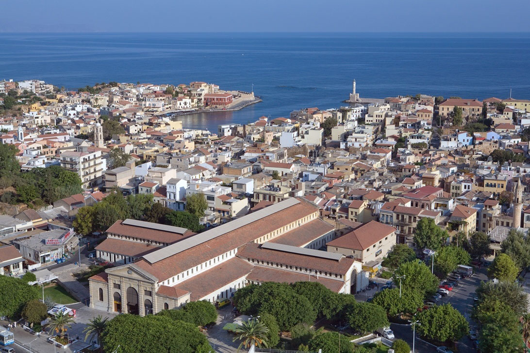 Aerial View of the Old Town of Chania