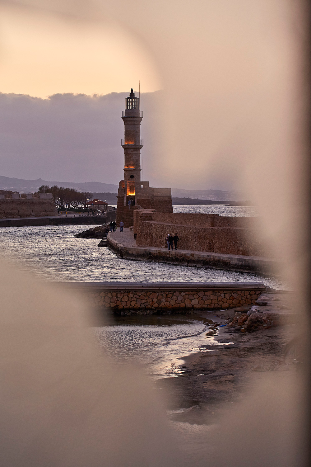 Lighthouse of Chania in the evening