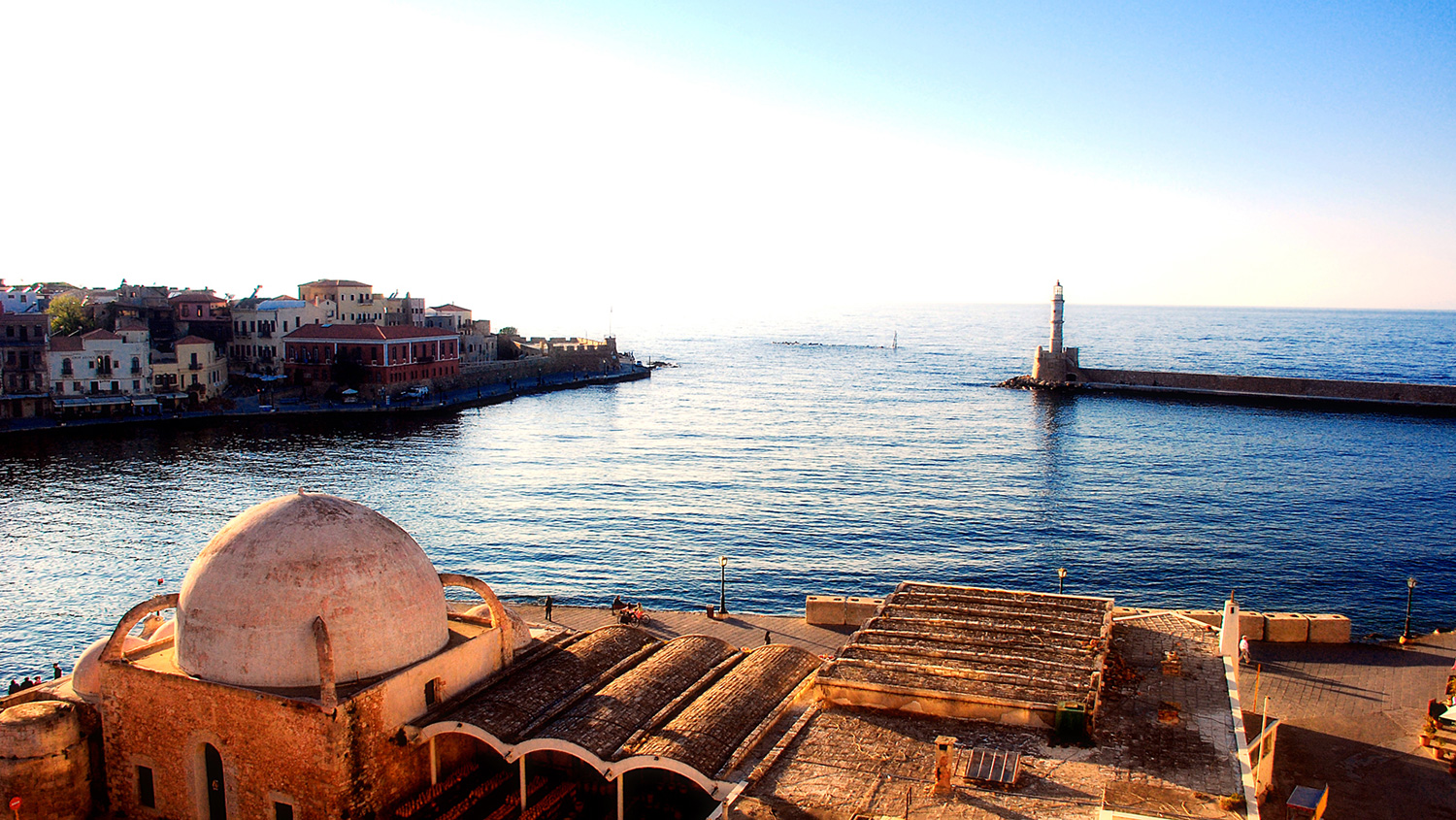 Lighthouse of Chania in the morning