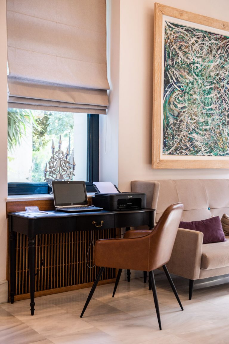 table inside the lobby
